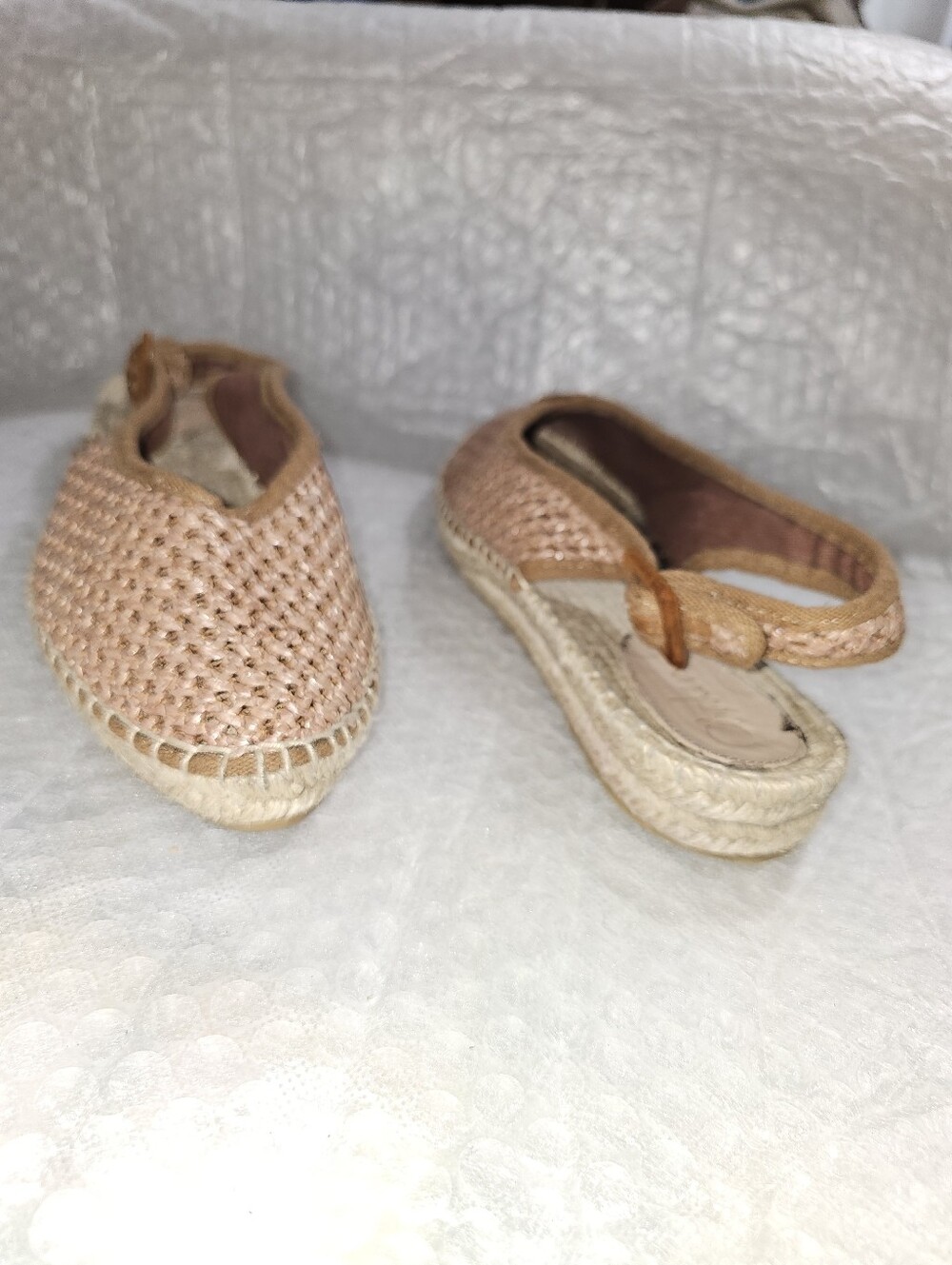 Boden Woven Slingback Espadrille Flat Sandals Size 40 Usa 9 Blush Pink Coastal - Picture 9 of 10